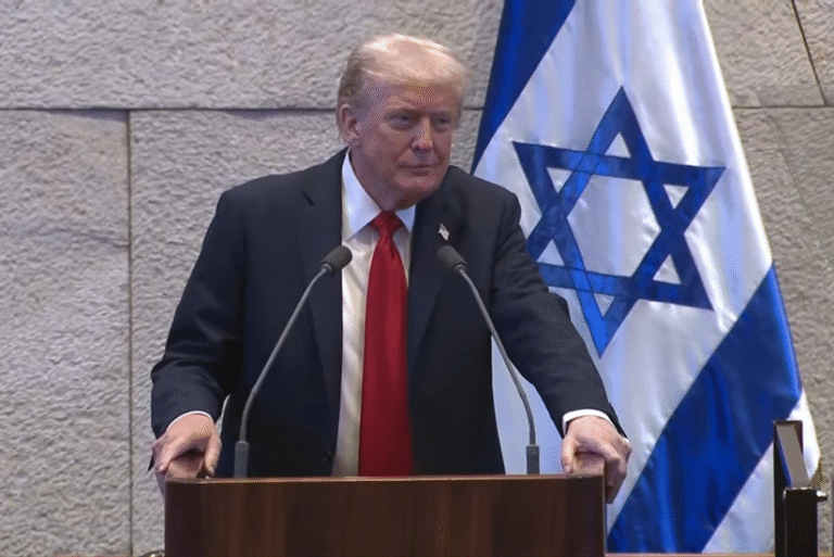 Trampın Knessetdəki çıxışı zamanı təxribat törədilib