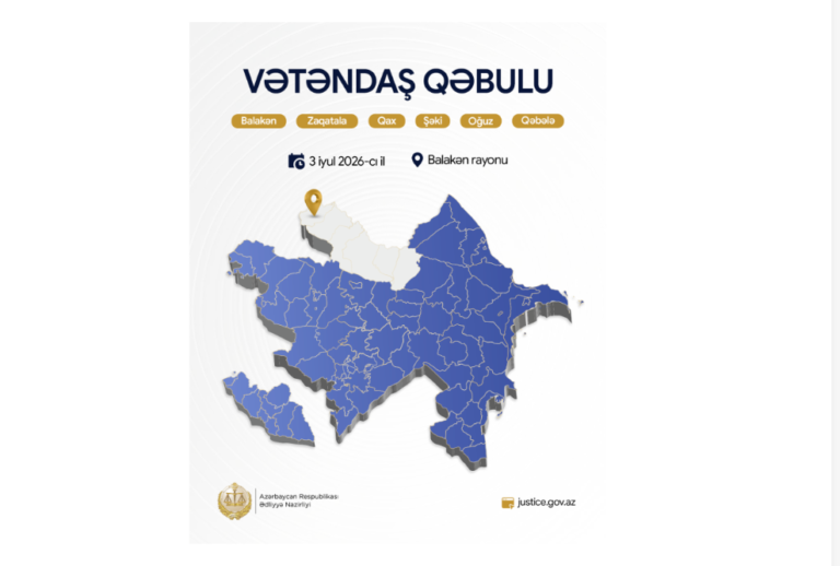 Ədliyyə naziri Balakəndə vətəndaşları qəbul edəcək